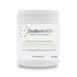 ZeoBent MED Detox Minerały Wulkaniczne Zeolit + Bentonit w Proszku 400 g (Wyrób Medyczny) ZeoBent