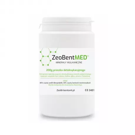 ZeoBent MED Minerały Wulkaniczne Zeolit + Bentonit w Proszku 200 g (Certyfikowany Wyrób Medyczny) ZeolithMED
