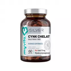 Cynk Chelat Diglicynian Cynku 15 mg Wsparcie Odporności (60 kaps) Silver MyVita