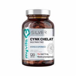 Cynk Chelat Diglicynian Cynku 15 mg Wsparcie Odporności (120 kaps) Silver MyVita