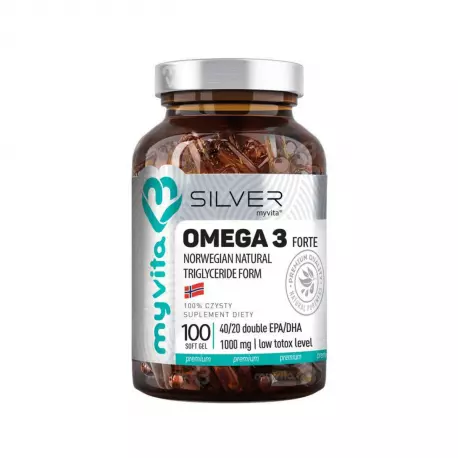 Omega 3 Forte 1000 mg Kwasy Tłuszczowe EPA DHA (100 sgels) Silver MyVita