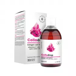 Colladrop Kolagen Rybi NatiCol® + Witaminy C + E + Biotyna + Cynk + Selen 500 ml w Płynie Aura Herbals