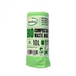 Worki na Odpady Organiczne i Zmieszane w 100% Biodegradowalne i Kompostowalne 10l Rolka 20 szt BioBag