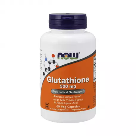 Glutathione 500 mg Glutation z Ostropestem i Kwasem Alfa Liponowym (60 kaps) Now Foods