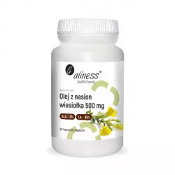 Olej z Nasion Wiesiołka 500 mg z Kwasami GLA 9% LA 85% (90 kaps) Aliness