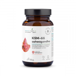 Ashwagandha KSM-66 Ekstrakt 500 mg Korzeń (60 kaps) VEGE Aura Herbals
