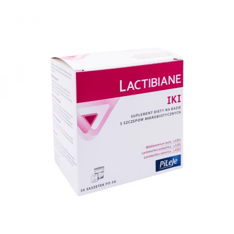Lactibiane IKI Probiotyk na Bazie 3 Szczepów Bakterii Mikrobiotycznych Wsparcie Układu Pokarmowego (30 saszetek) Pileje