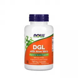 DGL 400 mg Lukrecja + Aloe Vera VEGE (100 kaps) Now Foods