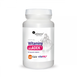 Witaminy PRO ADEK (60kaps) BetaKaroten D3 VitaMK7 Naturalne Aliness