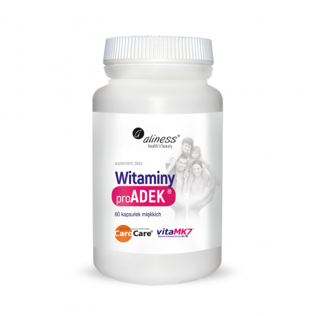 Witaminy PRO ADEK (60kaps) BetaKaroten D3 VitaMK7 Naturalne Aliness