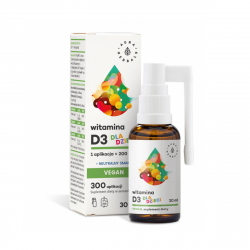 Witamina D3 dla Dzieci z Alg Morskich Olej MCT Wegańska Neutralny Smak Aerozol 30 ml Aura Herbals