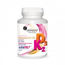 Witamina K2 MK-7 100 µg z Natto + D3 (60kaps) ALINESS