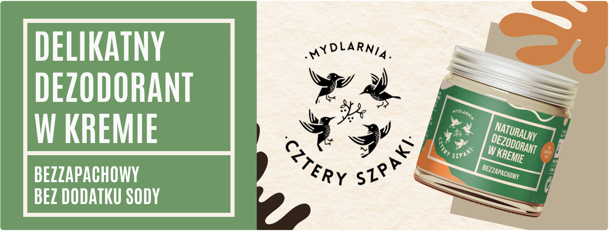 Mydlarnia Cztery Szpaki Delikatny Dezodorant w Kremie z Ziemią Okrzemkową
