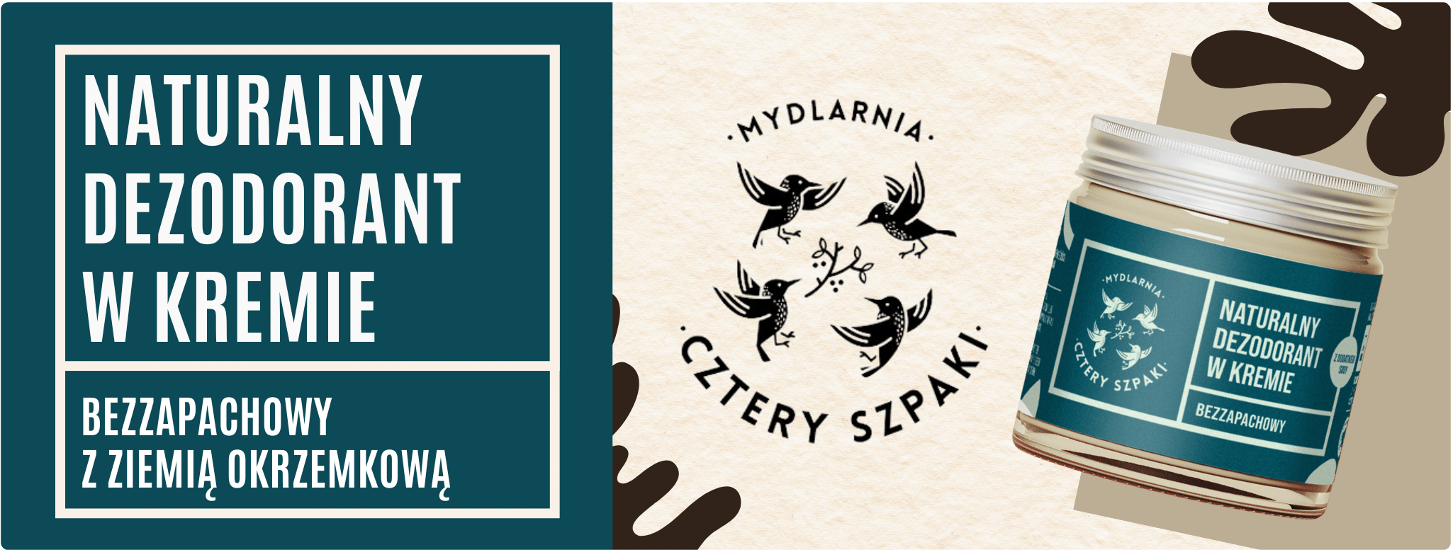 Mydlarnia Cztery Szpaki Naturalny Dezodorant w Kremie z Ziemią Okrzemkową