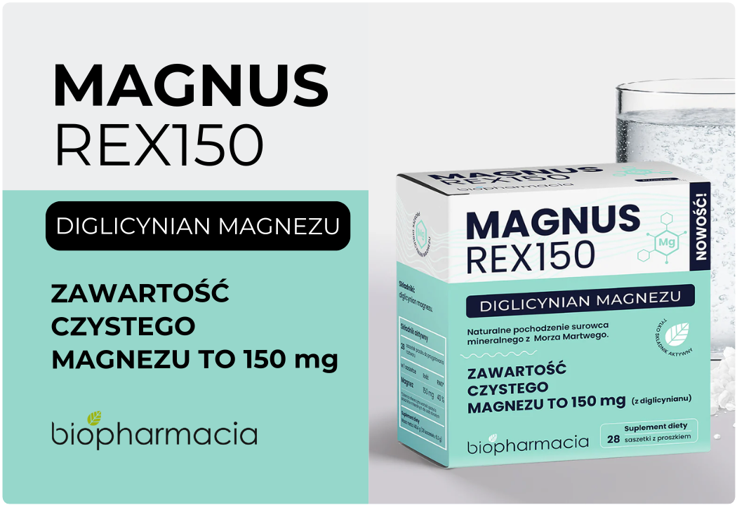 MAGNUS REX 150 Diglicynian Magnezu 150 mg (28 sasz) Biofarmacja