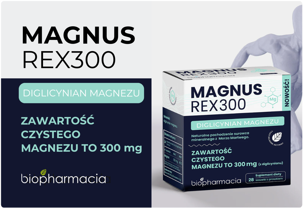 MAGNUS REX 300 Diglicynian Magnezu 300 mg (28 sasz) Biofarmacja