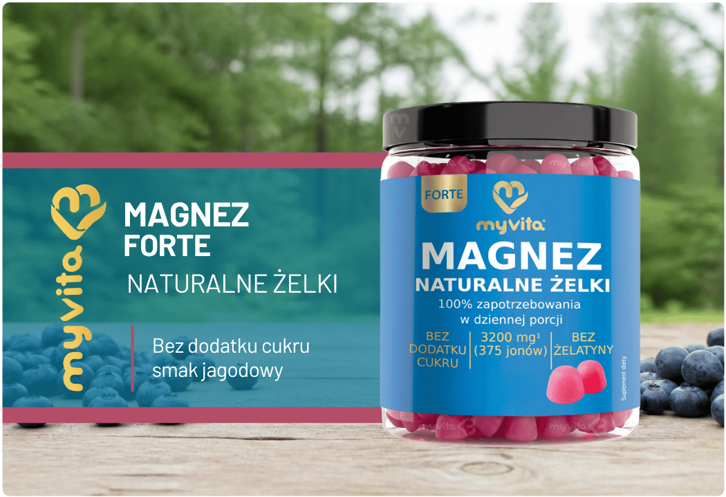 Magnez Forte 375 mg Naturalne Żelki Cytrynian Magnezu Jagodowe (120 szt) MyVita