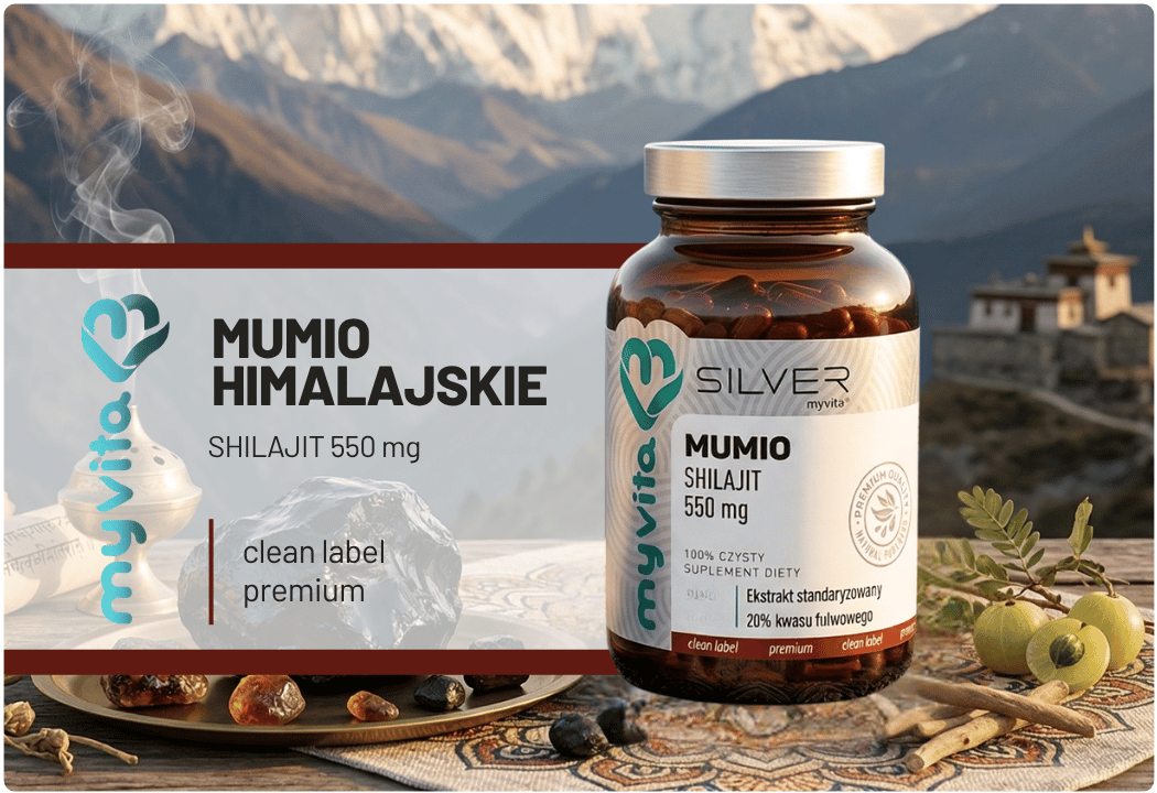 Mumio Himalajskie Shilajit 550 mg 20% Kwas Fulwowy MyVita