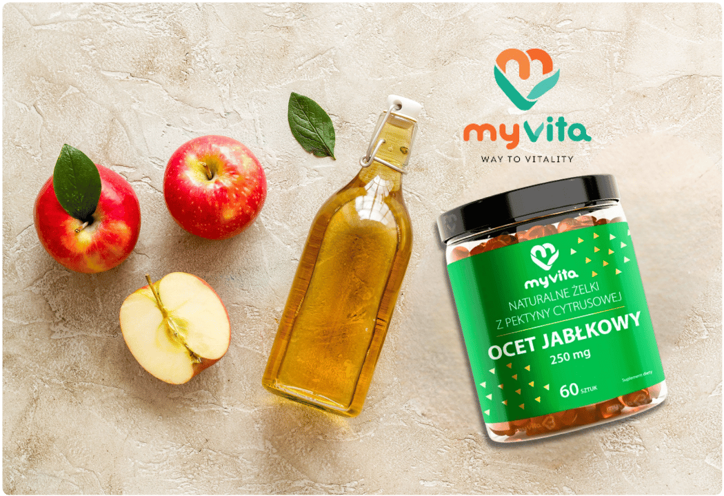 Żelki Ocet Jabłkowy Naturalne z Pektyny Cytrusowej (60 szt) MyVita
