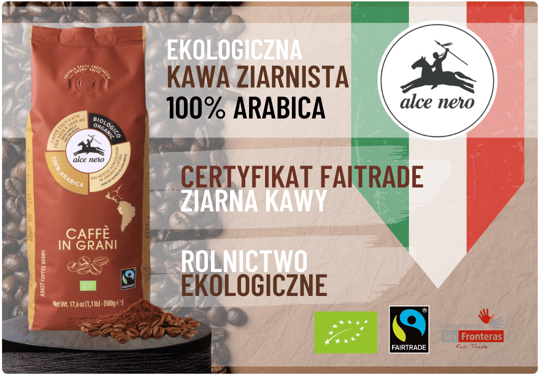 Kawa Ziarnista 100% Arabica BIO 500 g Alce Nero