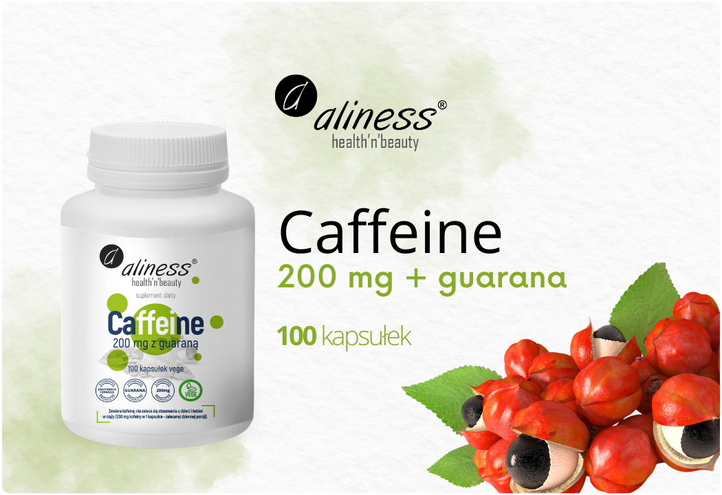 Caffeine 200 mg z Guaraną (100 kaps) VEGE Aliness