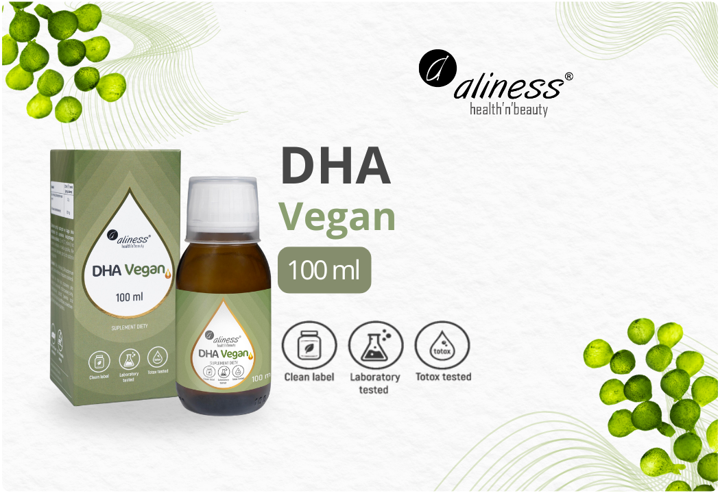 DHA Vegan Omega 3 Olej z Mikroalg 100 ml Aliness