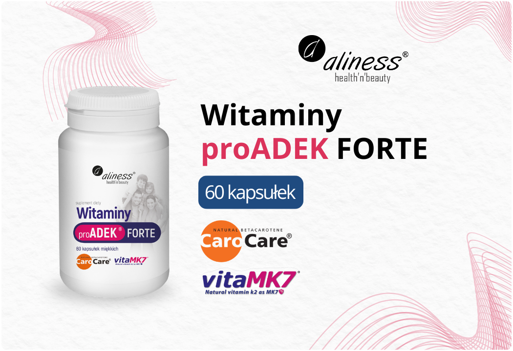 Witaminy ProADEK FORTE Kompleks Witamin A D E K (60 kaps) Aliness