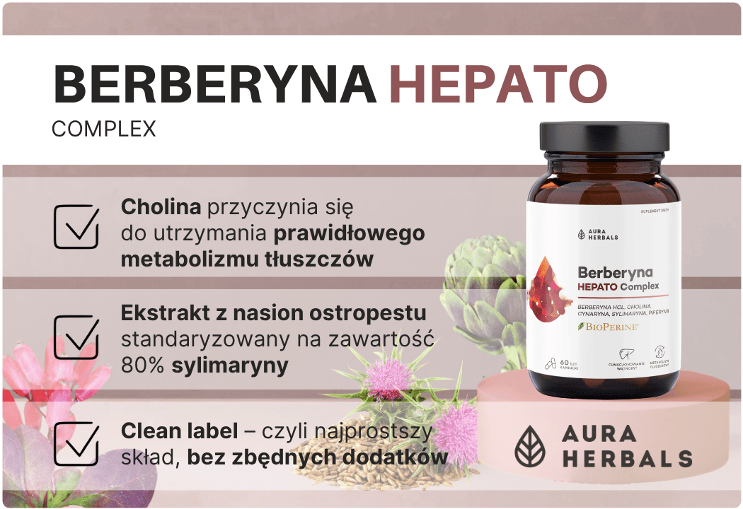 Berberyna Hepato Complex Cholina Ostropest Karczoch (60 kaps) Aura Herbals