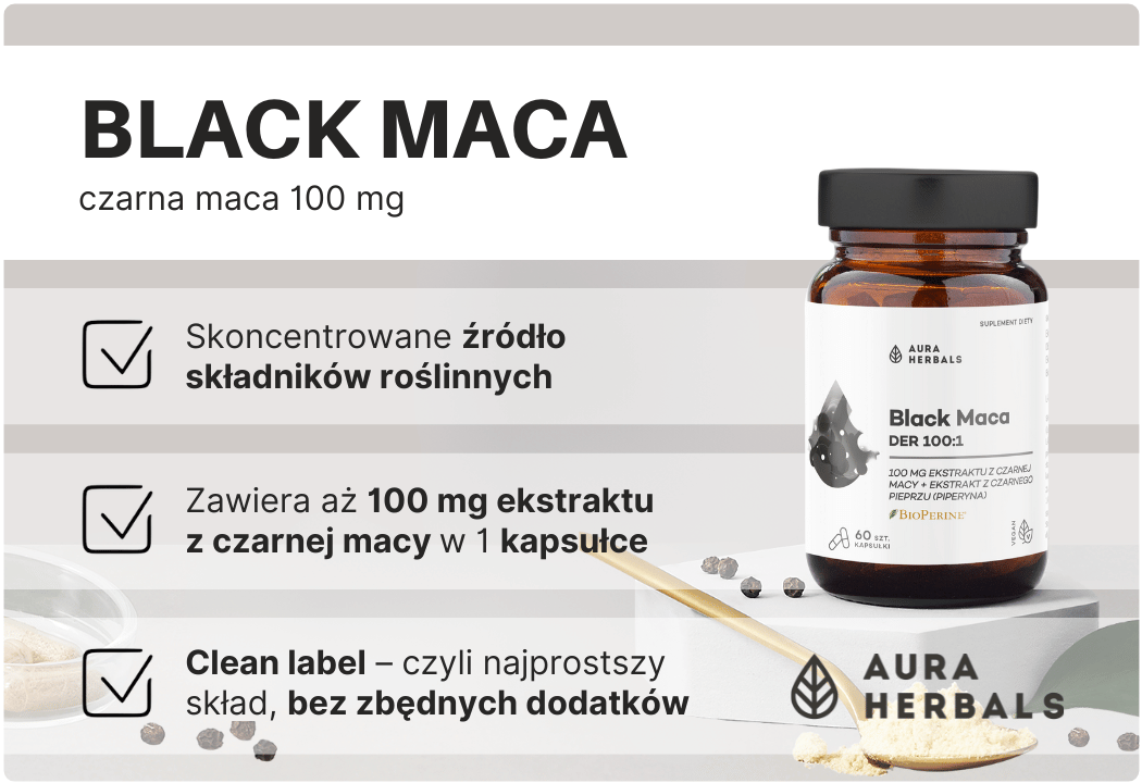 Black Maca DER 100:1 (60 kaps) Aura Herbals