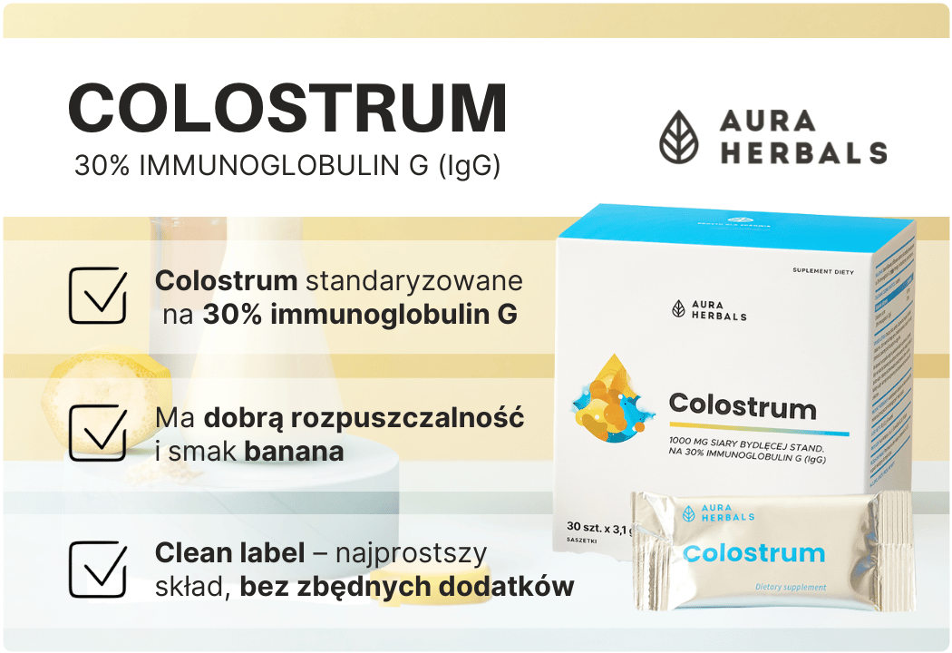 Colostrum 1000 mg Siary Bydlęcej (30 saszetek) Aura Herbals