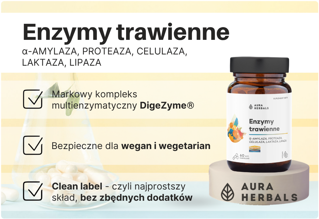 Enzymy Trawienne DigeZyme (60 kaps) Aura Herbals