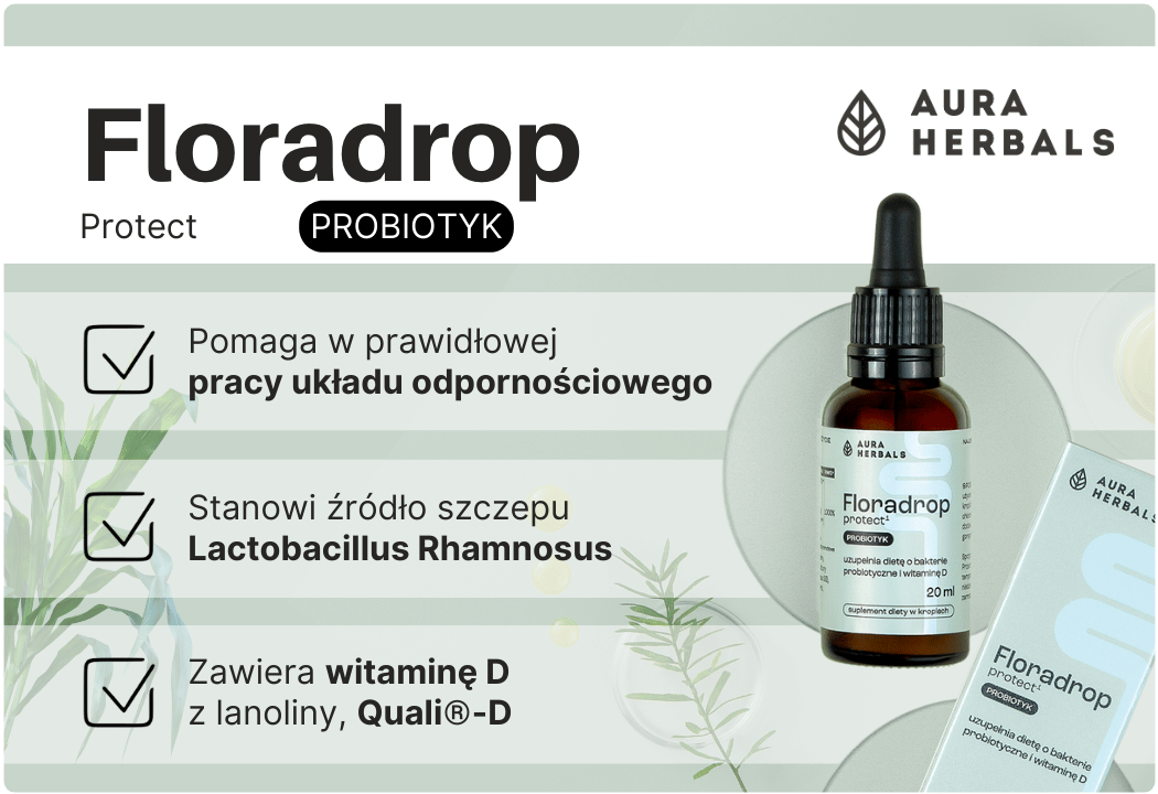 Floradrop Protect Probiotyk Witamina D Krople 20 ml Aura Herbals