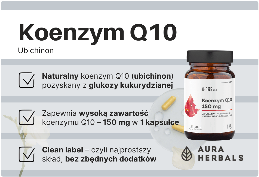 Koenzym Q10 Ubichinon 150 mg (60 kaps) Aura Herbals