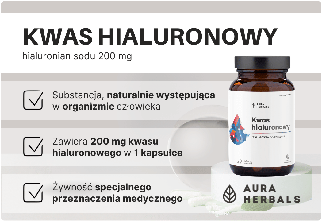 Kwas Hialuronowy 200 mg (60 kaps) Aura Herbals