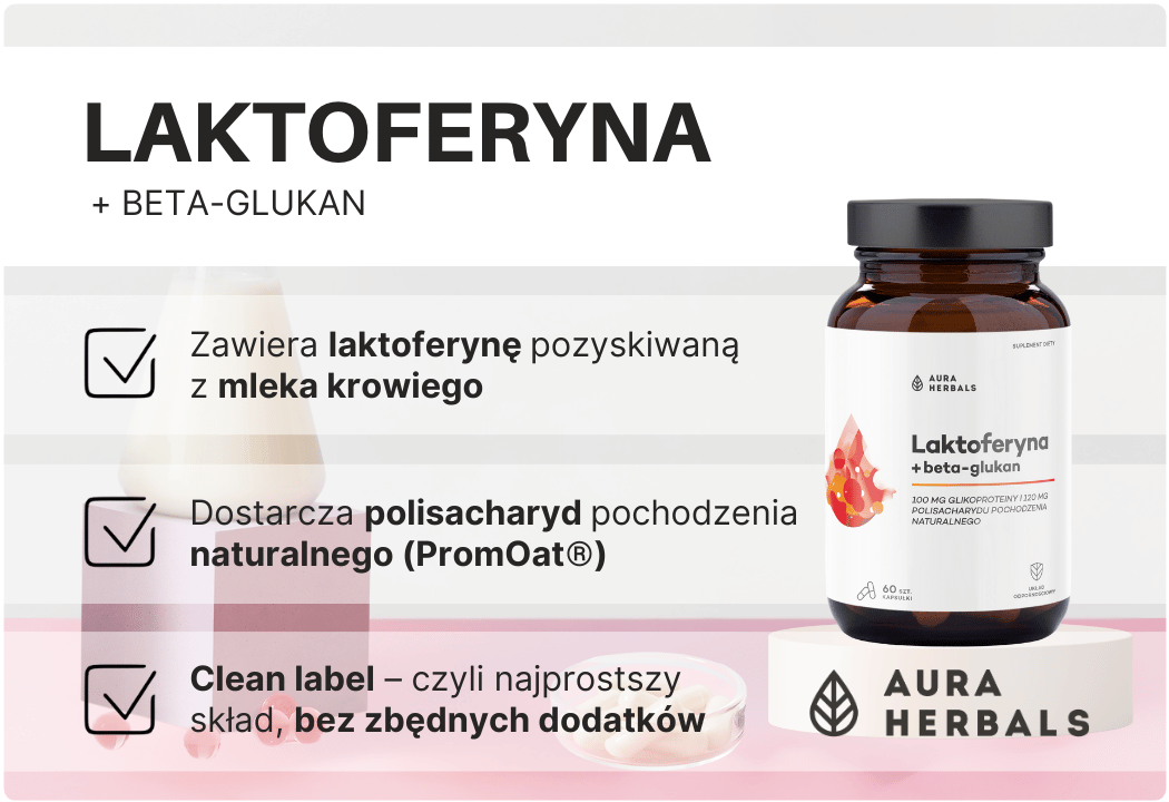 Laktoferyna + beta-glukan (60 kaps) Aura Herbals