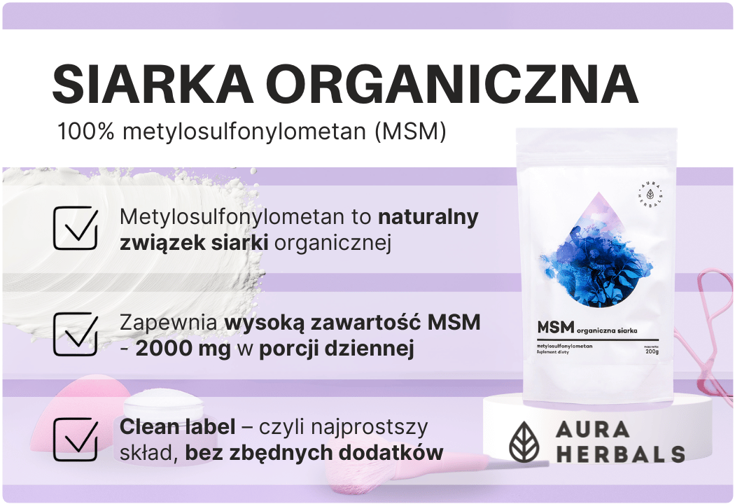 MSM Siarka Organiczna Proszek (200 g) Aura Herbals