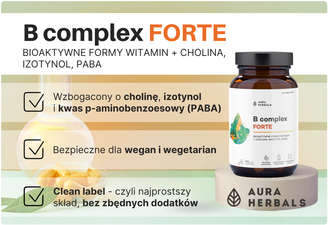 Witamina B Complex Forte (90 kaps) Aura Herbals
