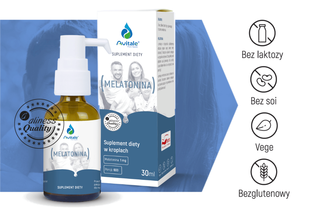 Melatonina 1 mg w Kroplach 30 ml Avitale Aliness - wsparcie snu