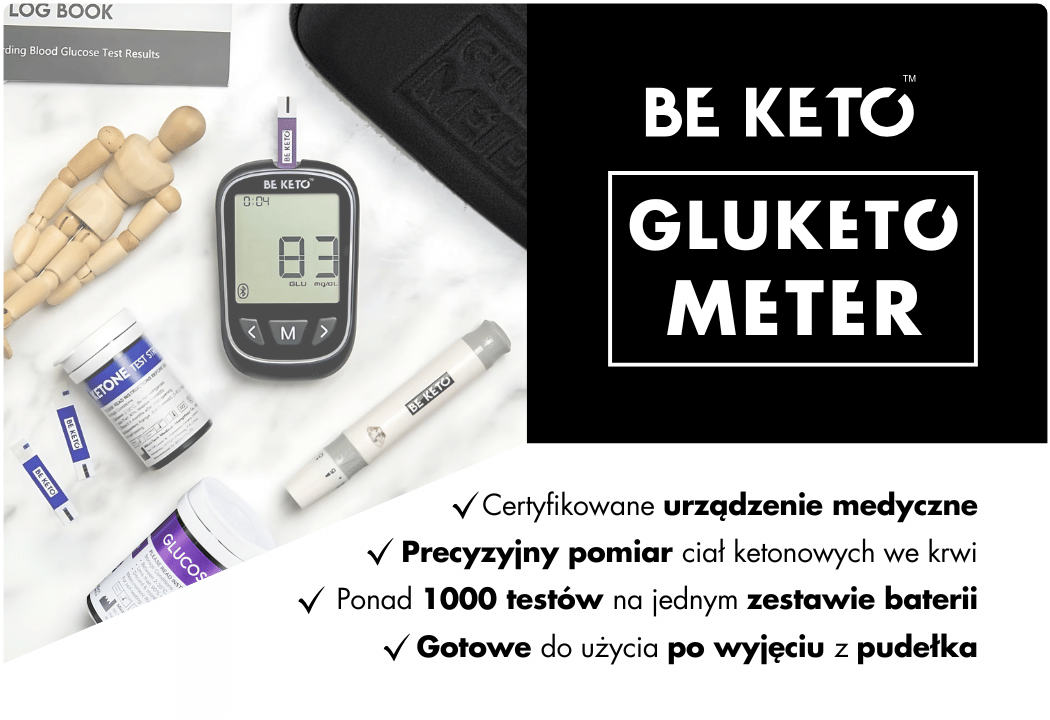 GluKeto Meter Glukometr Ketometr 2w1 Zestaw Startowy BeKeto