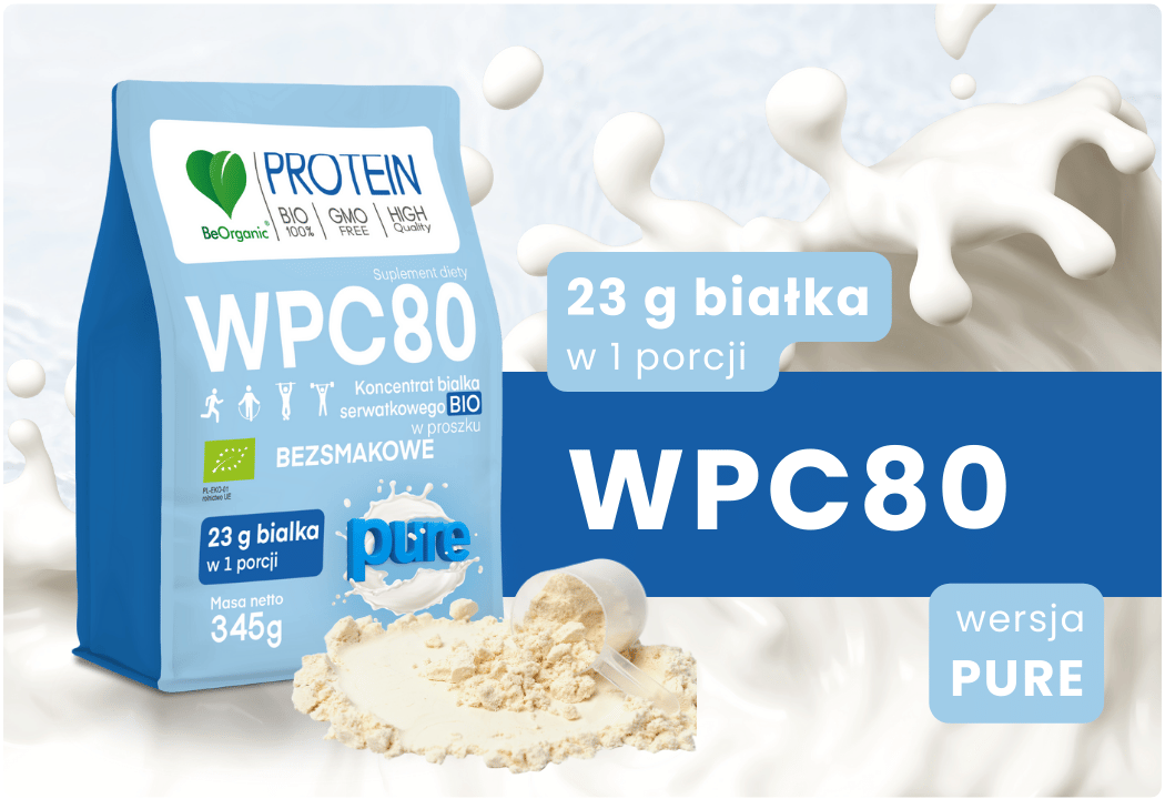 Białko Serwatkowe WPC 80 Bezsmakowe Pure Proszek 345 g BeOrganic