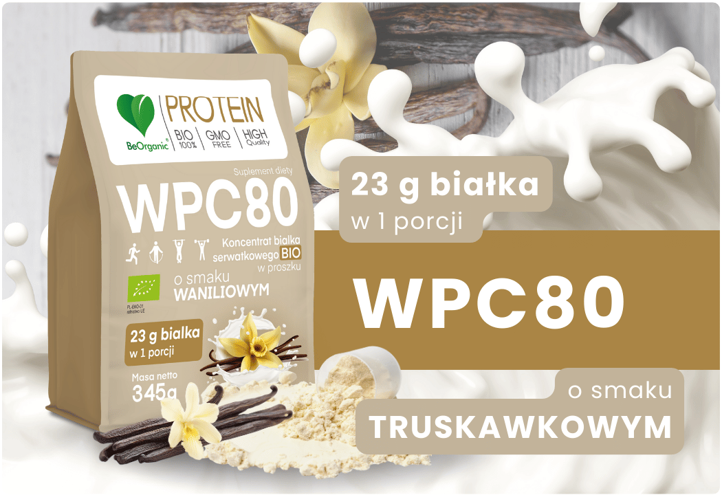 Białko Serwatkowe WPC 80 Smak WaniliowyProszek 345 g BeOrganic
