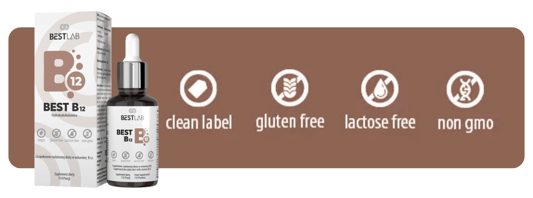 BestB12 Witamina B12 Hydroksykobalamina 100 µg Krople 30 ml BestLab