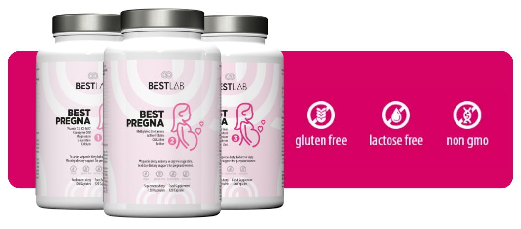 BestPregna Wsparcie Kobiet w Ciąży Zestaw (3 x 120 kaps) BestLab