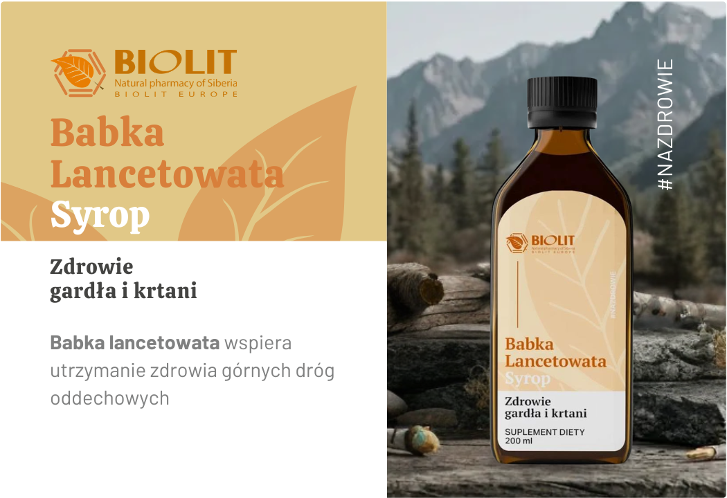 Babka Lancetowata Syrop na Zdrowie Gardła i Krtani 200 ml Biolit