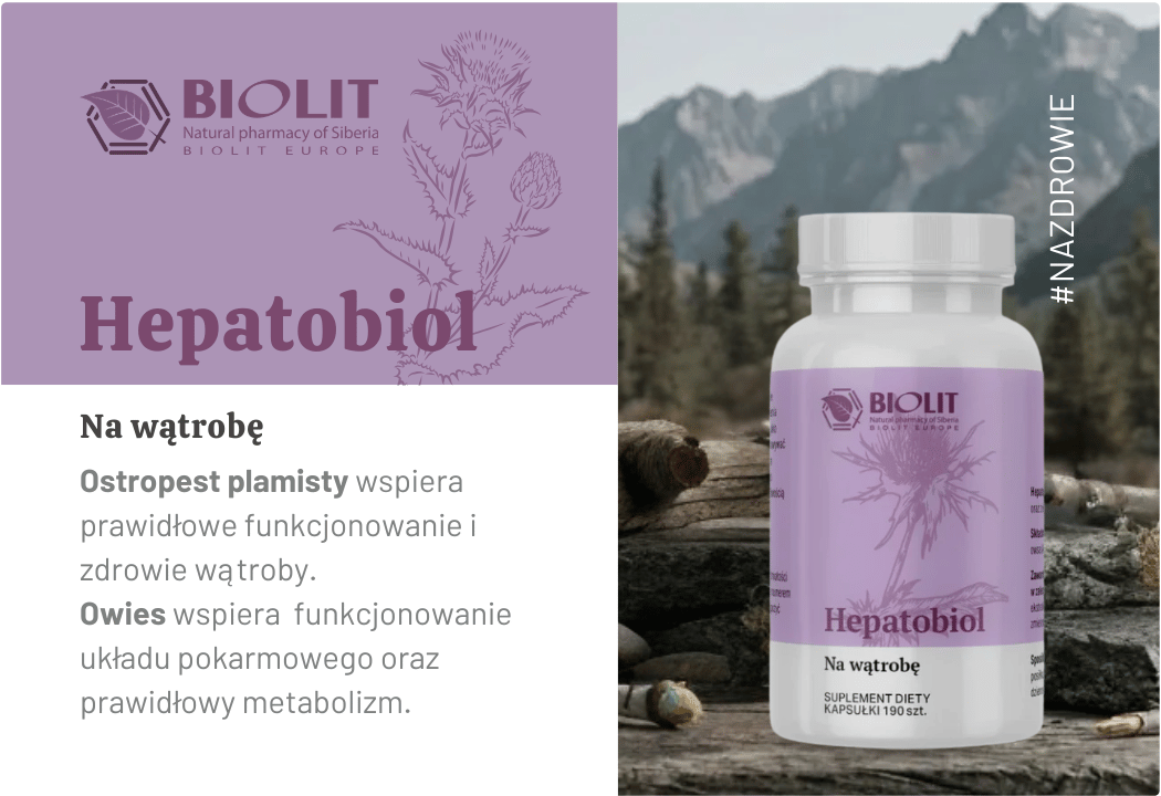Biolit Hepatobiol (190 kaps) - Ostropest Ziele Owsa - na Wątrobę