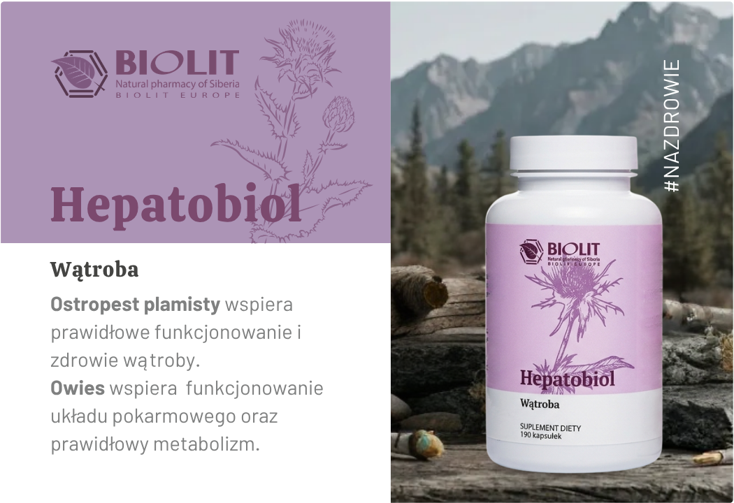 Biolit Hepatobiol (190 kaps) - Ostropest Ziele Owsa - na Wątrobę