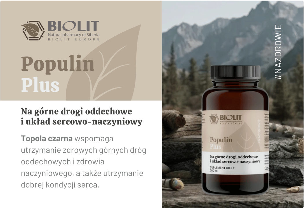 Biolit Populin Plus 200 ml - Topola Czarna na Górne Drogi Oddechowe i Układ Sercowo Naczyniowy