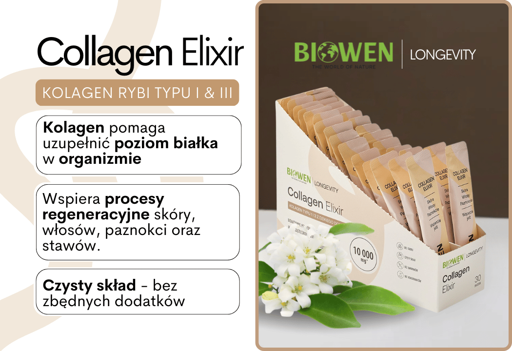 Collagen Elixir Biowen Kolagen Rybi 10000 mg Naticol Kwas Hialuronowy