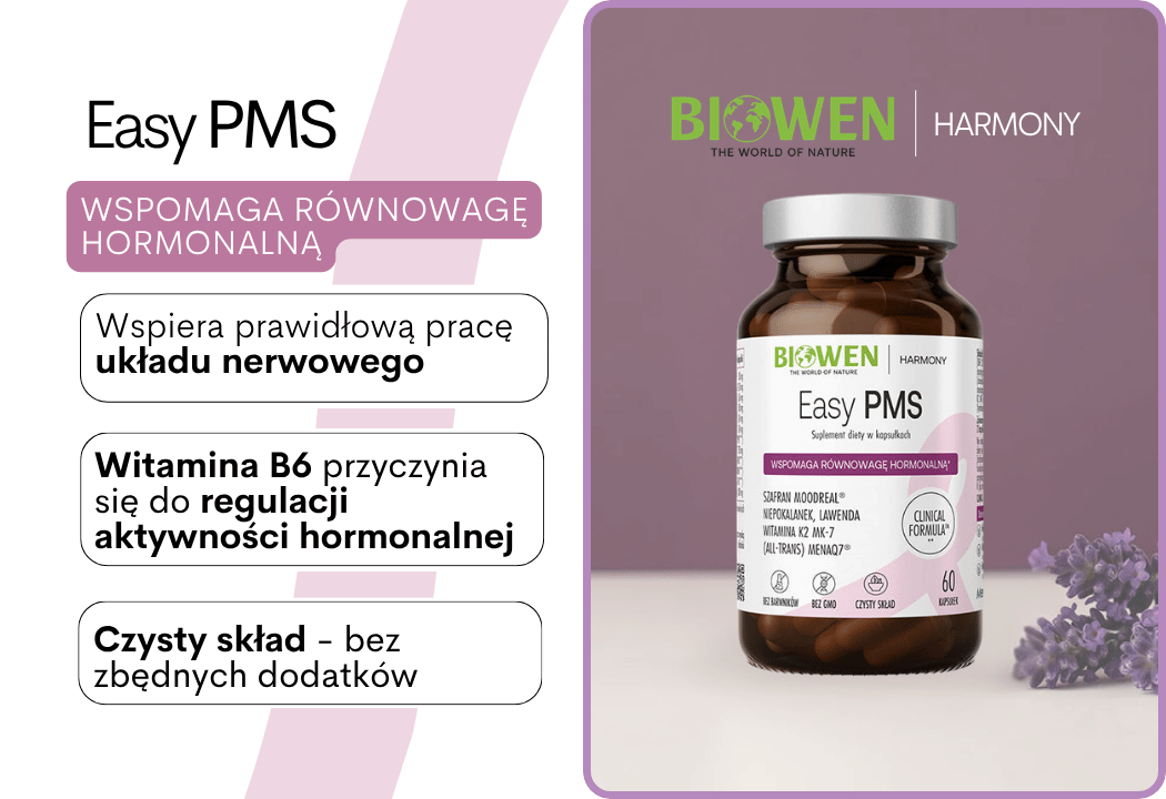 Easy PMS Szafran Moodreal Niepokalanek Witamina K2 Mk7 (60 kaps) Biowen