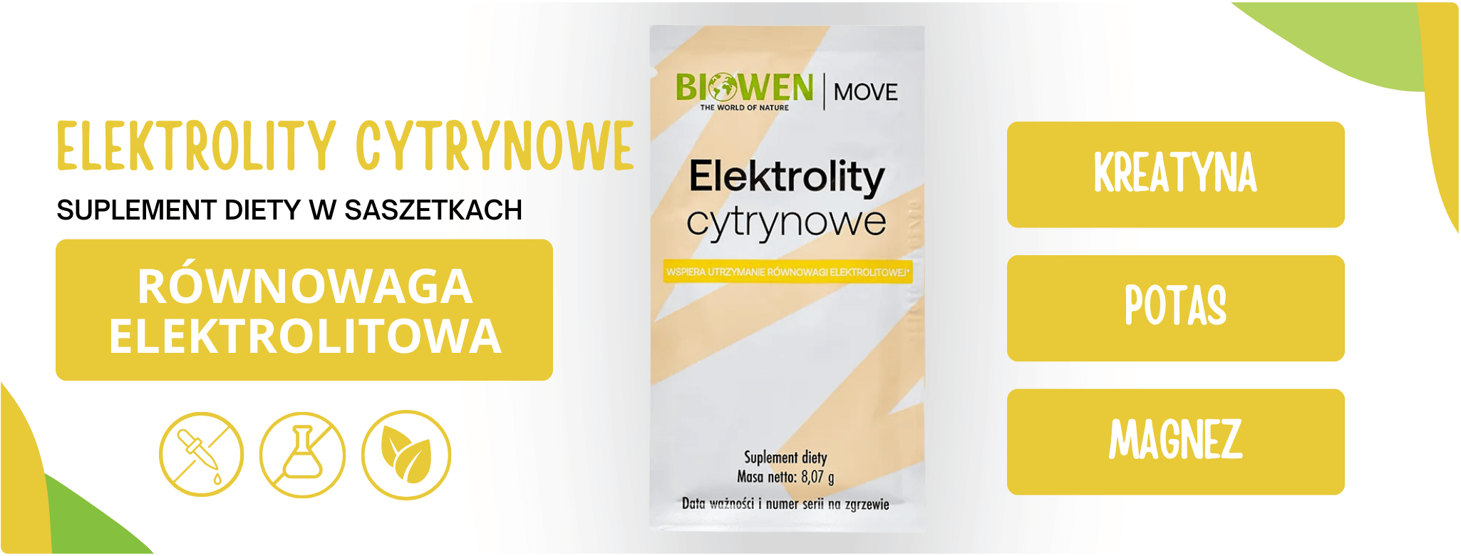 Elektrolity o Smaku Cytrynowym (30 sasz.) Biowen baner